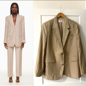 New Babaton Agency Linen Blazer Sz M